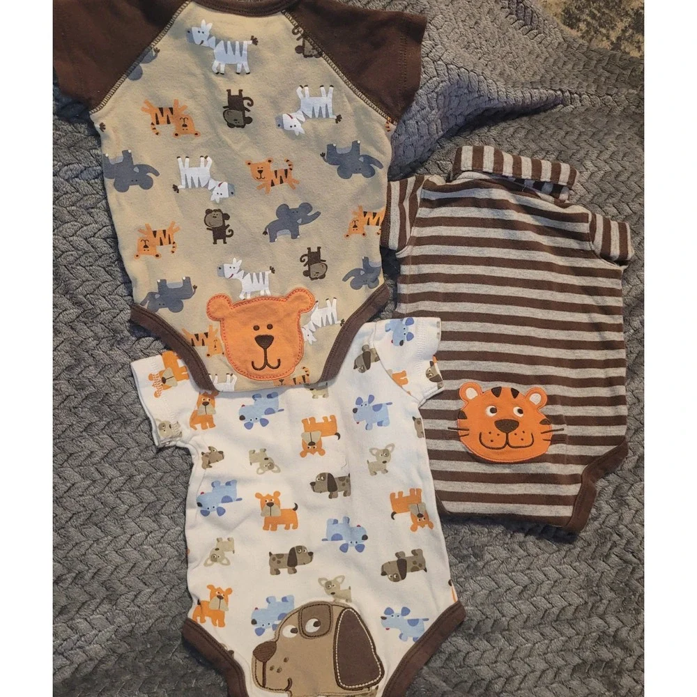 Baby Boy Romper Bodysuit Bundle 3 month Carters Janie and Jack Little Me 6pc Lot